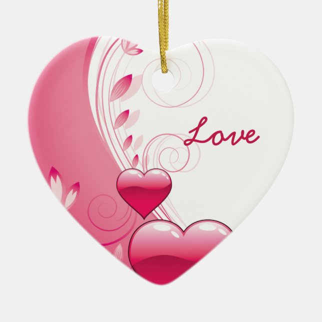 Love Valentine's Day coeurs tournois ornement pers (Devant)