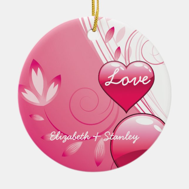 Love Valentine's Day coeurs tournois ornement pers (Devant)