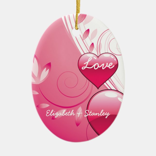 Love Valentine's Day coeurs tournois ornement pers (Devant)