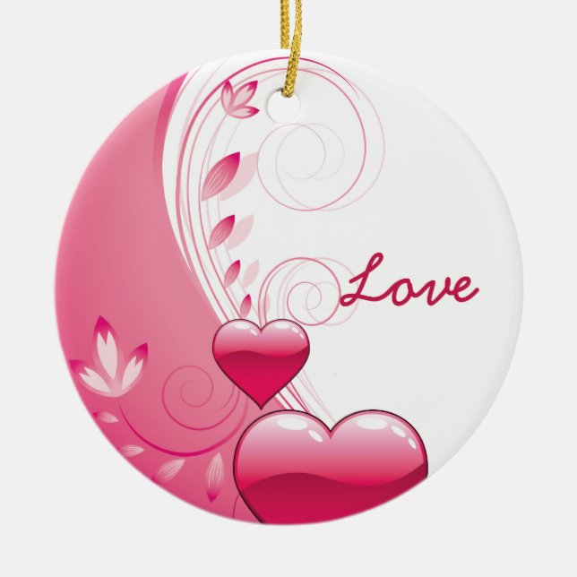 Love Valentine's Day coeurs tournois ornement pers (Devant)