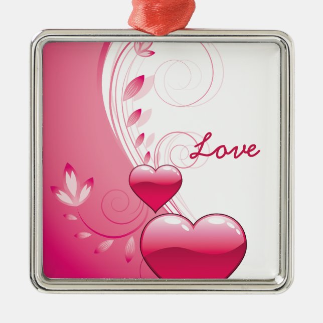 Love Valentine's Day coeurs tournois ornement pers (Devant)