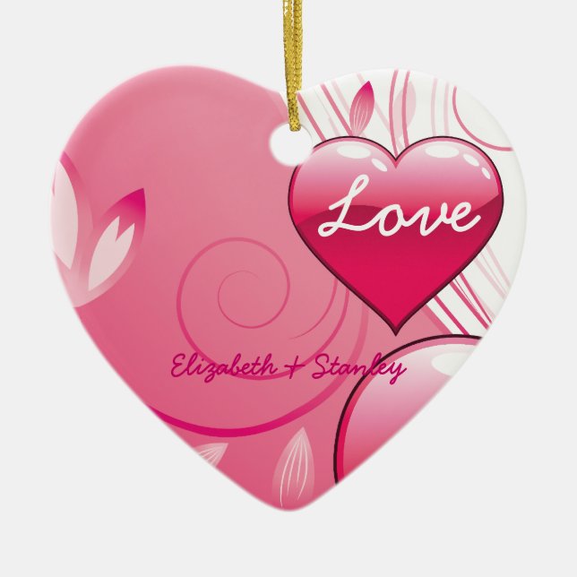 Love Valentine's Day coeurs tournois ornement pers (Devant)
