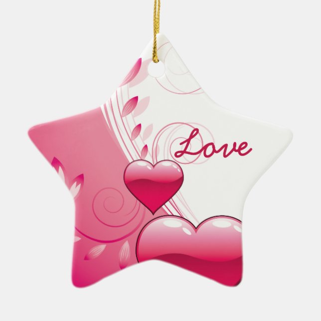 Love Valentine's Day coeurs tournois ornement pers (Devant)