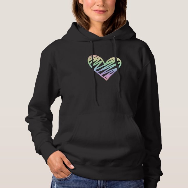 Love Valentine's Day Pastel Rainbow  1 Hoodie (Vorderseite)