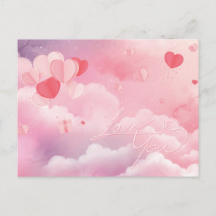Love Valentines Nuages de sucre Carte postale