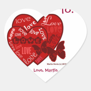 Love Valentine's (Personnaliser) - Stickers Coeur
