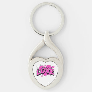 LOVE Verdrehtes Herz Metall-Schlüsselanhänger Schlüsselanhänger