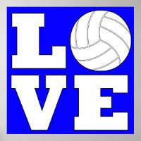 LOVE Volleyball Custom Color Carré Poster