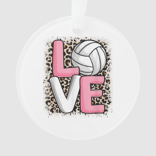 Love Volleyball Empreinte de léopard Filles Volley (devant)
