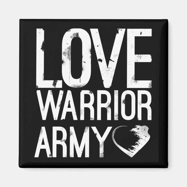 Love Warrior Armée Carré Magnet (Devant)