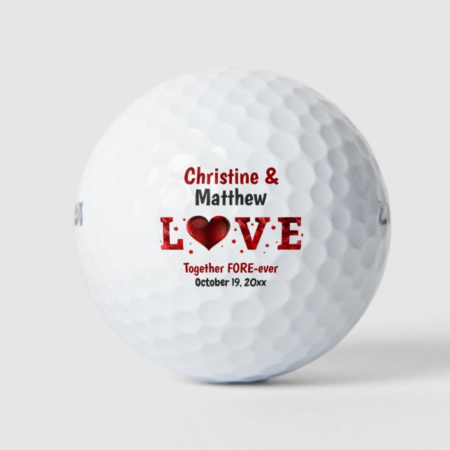 Love Wedding Favor Golfball (Vorderseite)