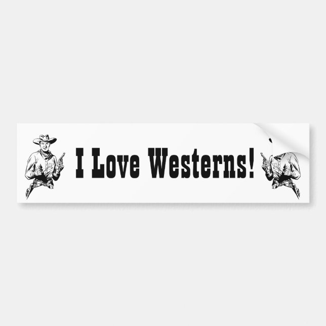 Love Westerns! Black and White Novelty Film Autoaufkleber (Vorne)