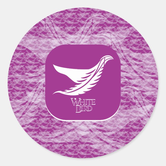 LOVE WHITE BIRD BY MASANSER RUNDER AUFKLEBER (Vorderseite)