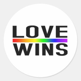 Love Wins - LGBTQ+ Pride  Runder Aufkleber