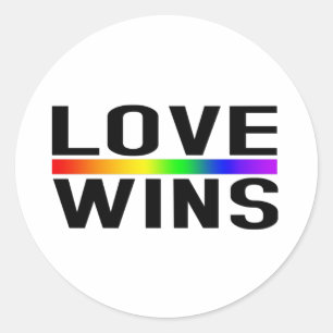 Love Wins - LGBTQ+ Pride  Runder Aufkleber