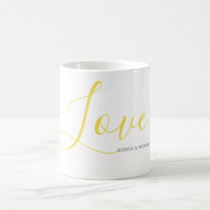 Love with Names Gray and Illuminating Gold Kaffeetasse