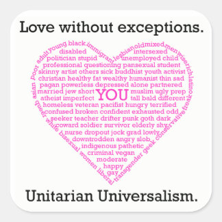 Love Without Exceptions Heart Sheet of 6 Stickers