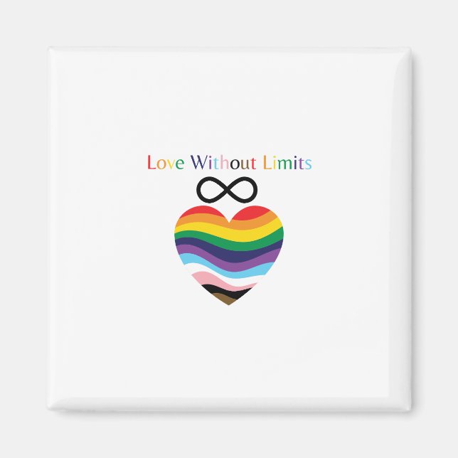 Love Without Limits - Rainbow Heart with Infinity Magnet (Vorne)