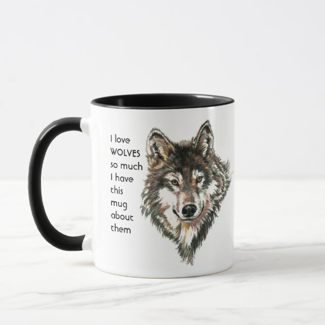 Love WOLVES tellement je me moque Citer Mug (Gauche)