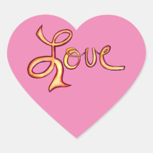 Love Word Art Hearts Autocollants personnalisées