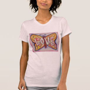 Love Word Rose Papillon Customisé Art T-Shirts