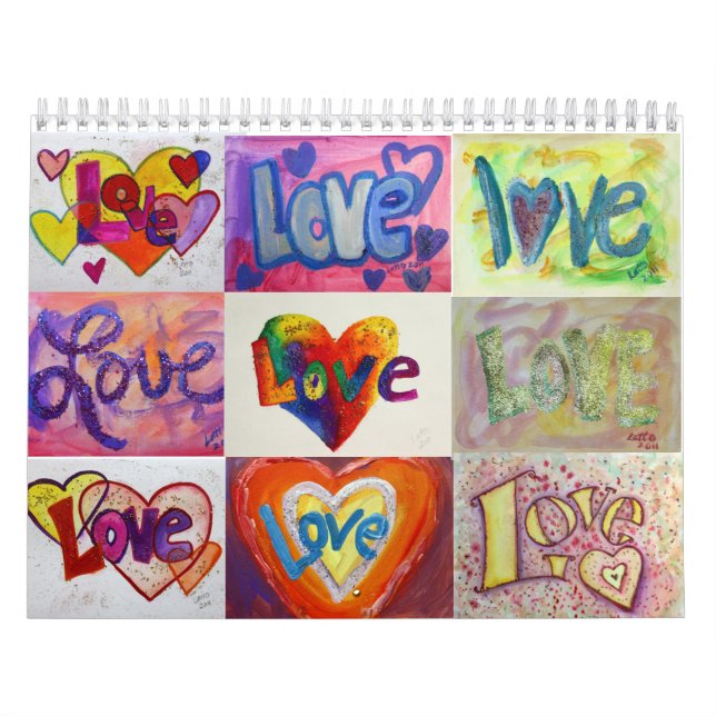 Love Words XOXO Art Peintures Calendrier (Protection)