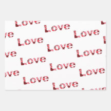 LOVE Wrapper Papier Plat Set de 3