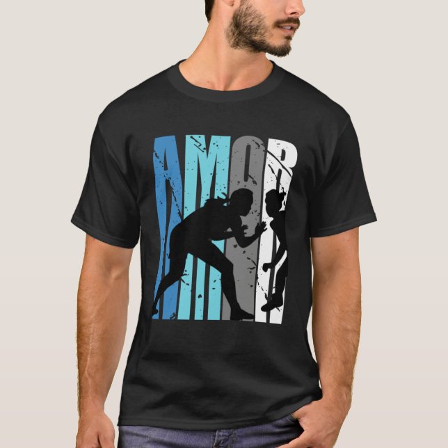 Love Wrestling Motivating Amor Text Words In Retro T-Shirt (Vorderseite)