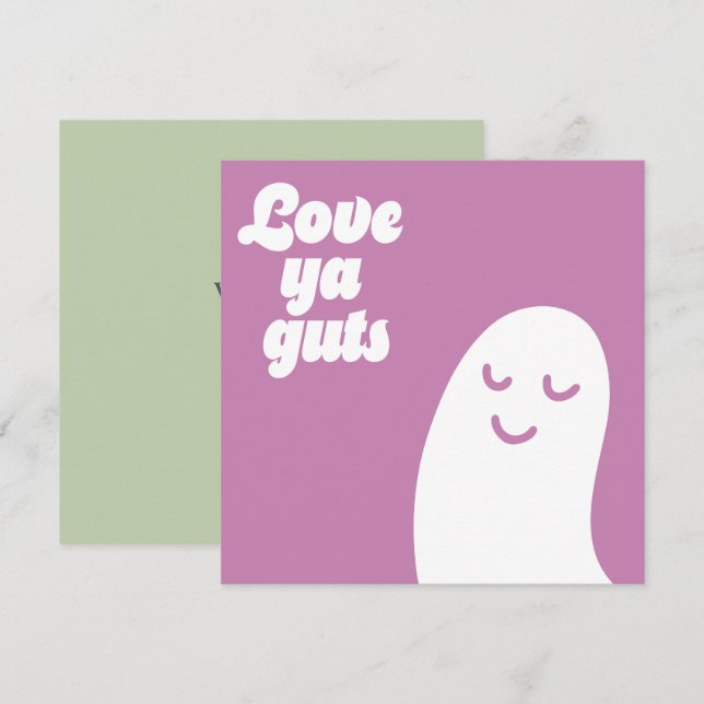 Love ya guts - Probiotic Valentine Feiertagskarte (Vorne/Hinten)