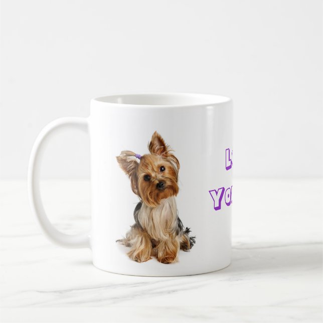 Love Yorkie Yorkshire Terrier Puppy Coffee Mug (Gauche)
