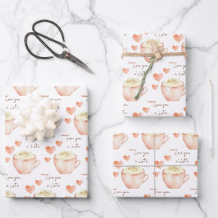 Love You A'latte Wrapping feuilles de papier