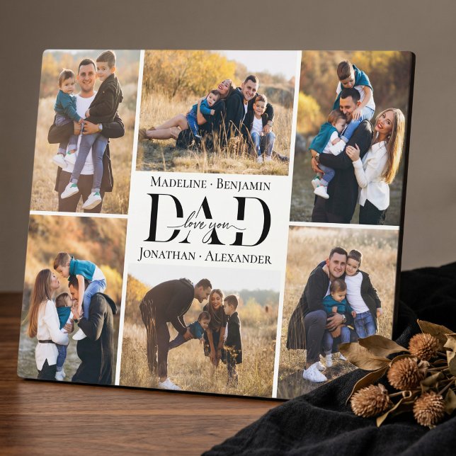 Love You Always Dad Simple Photo Collage Keepsake Fotoplatte (Love You Always Dad Simple Photo Collage Keepsake Plaque)