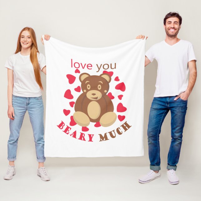 Love you beary much for Valentine's Day Fleecedecke (Beispiel)