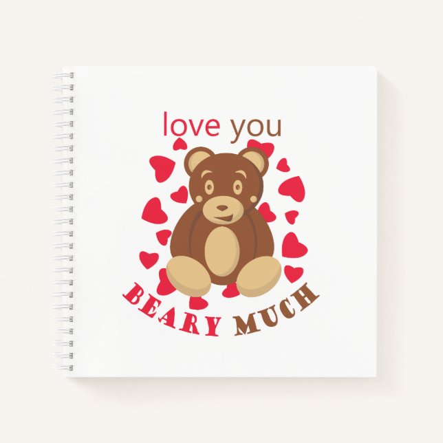 Love you beary much for Valentine's Day Notizbuch (Vorderseite)