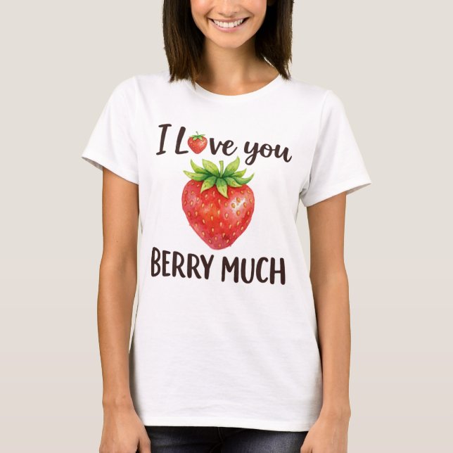 Love You Cherry Much Cute Retro Valentine Art T-Shirt (Vorderseite)