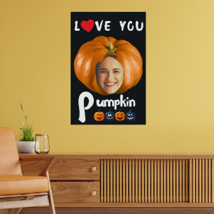 LOVE YOU Citrouille Photo personnalisée - Poster n