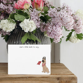 Love You Cute Dog Flat Note Card Mitteilungskarte