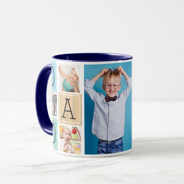 Love You Dad Photo personnalisée Collage Mug (Devant gauche)