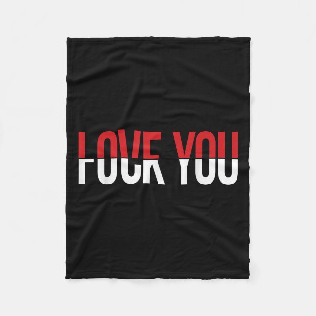 Love You Fck You Funny Meme  Fleecedecke (Vorderseite)