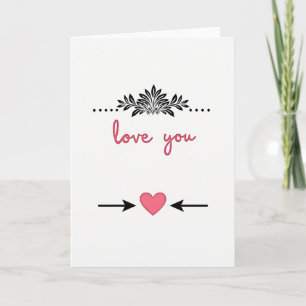 Love You Florale Herzkarte Karte
