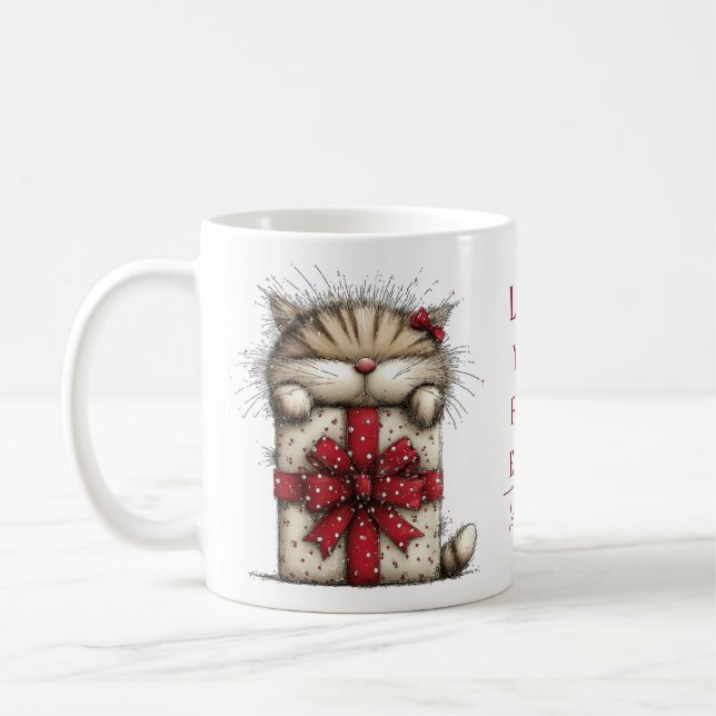 “Love You Fur-Ever” Cute Cat Gift Valentine Mug Kaffeetasse (Links)