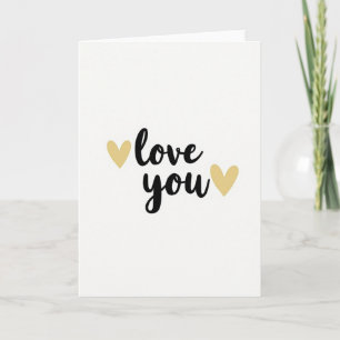 Love You Gold Hearts Karte