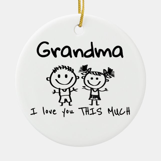 Love You Grandma Kids Art Personalized Gift Keramik Ornament (Vorne)