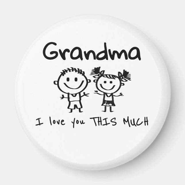 Love You Grandma Kids Art Personalized Gift Magnet (Von Creator hochgeladen)