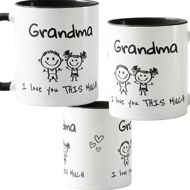 Love You Grandma Kids Art Personalized Gift Tasse (Von Creator hochgeladen)