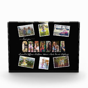 Love You Grandma Photo Collage Lettres Photo Bloc