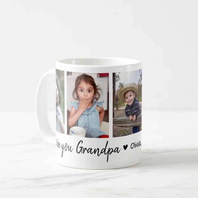 Love You Grandpa Happy Father's Day 2023 5 Foto Kaffeetasse (Vorderseite Links)