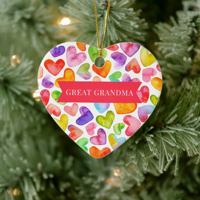 Love You Great Grandma | 2 sided Keramik Ornament (Baum)