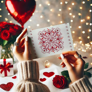 Love You handgeschriebene nahtlose Doodles Valenti Postkarte