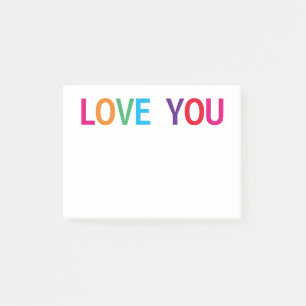 Love You Helle Vielarbige 4 x 3 Post-it Klebezettel